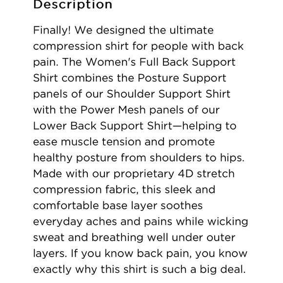 Tommie Copper Full Back support compression shirt - Picture 8 of 9